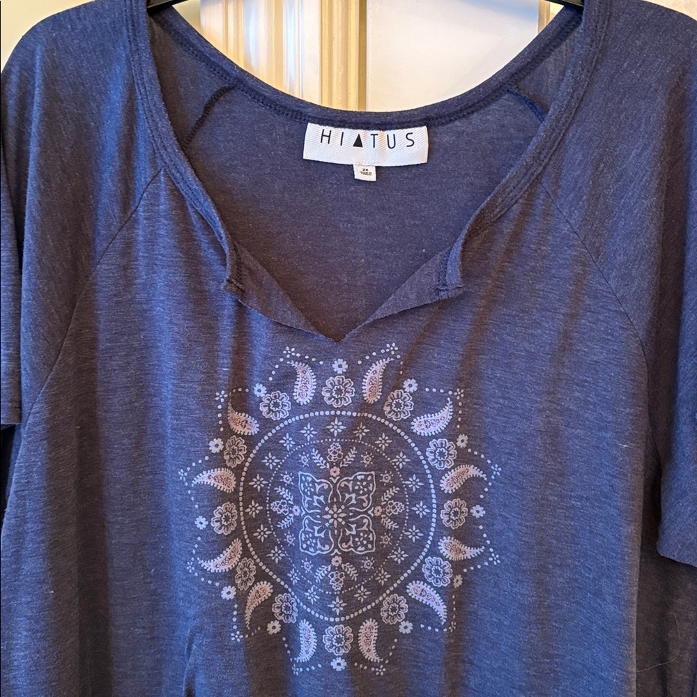 Not for sale. 2X Hiatus Blue Graphic Tee